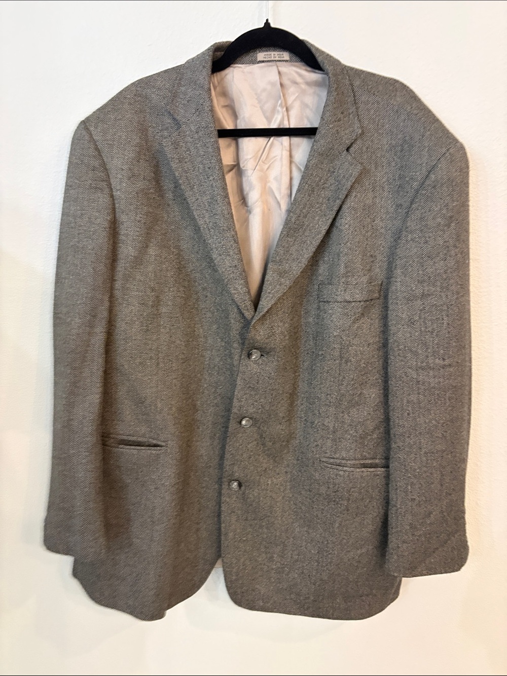 Stafford Gray Men's Wool-Blend Sport Coat Size 50R